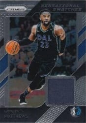 2018-19 Panini Prizm Sensational Swatches Wesley Matthews #9 card