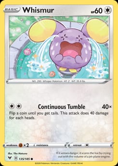 Vivid Voltage Whismur #135 card