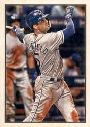 2019 Bowman Heritage Base Set Whit Merrifield #53VR-5 card
