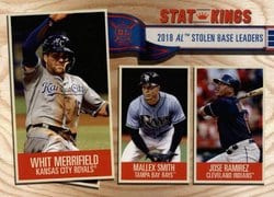 2019 Topps Big League Base Set Whit Merrifield / Mallex Smith / Jose Ramirez #357 card