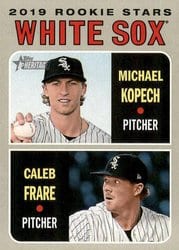 2019 Topps Heritage Base Set White Sox 2019 Rookie Stars (Michael Kopech / Caleb Frare) #7 card