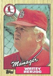1987 Topps Base Set Whitey Herzog #243 card
