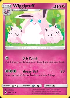 Unbroken Bonds Wigglytuff #135 card
