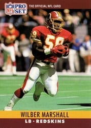 1990 Pro Set Base Set Wilber Marshall #326 card