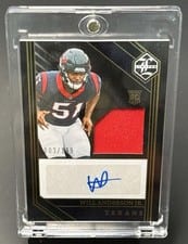 2023 Panini Limited Rookie Patch Autographs Will Anderson Jr. #140 card