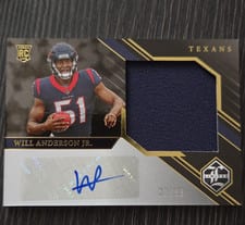 2023 Panini Limited Rookie Patch Autographs Jumbo Will Anderson Jr. #182 card
