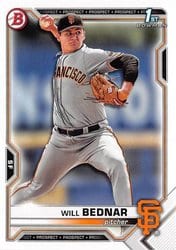 2021 Bowman Draft Base Set Will Bednar #BD-197 card