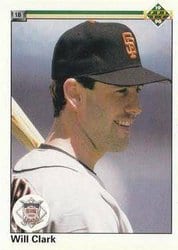 1990 Upper Deck Base Set Will Clark #50 card