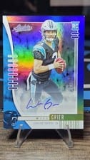 2019 Panini Absolute Will Grier Orange Mosaic Autograph #140 card