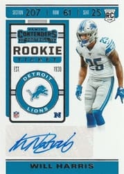 2019 Panini Contenders Base Set Will Harris #272 card