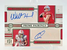 2025 Panini National Treasures Collegiate Dual Signature Will Howard / Quinshon Judkins #5 card