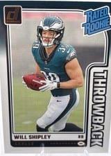 2024 Donruss Rated Rookies Throwback Will Shipley #29 card