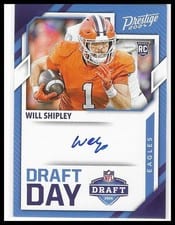 2024 Panini Prestige Draft Day Signatures Will Shipley #DDS-WSY card