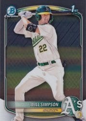 2025 Bowman Chrome Prospects Will Simpson #BCP-35 card