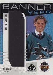 2025-26 SP Game Used 2023 NHL Draft Banner Year Autograph Relics Will Smith #BYA-WS card