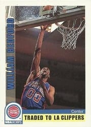 1992-93 Hoops Base Set William Bedford #63 card