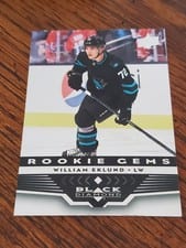 2021-22 Upper Deck Black Diamond Silver on Black Rookie Signatures William Eklund #SB-WE card