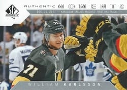 2018-19 SP Authentic Base Set William Karlsson - 12/31/17 1st Hat Trick #101 card