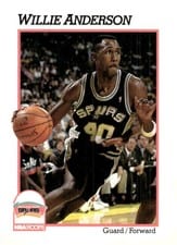 1991-92 Hoops Base Set Willie Anderson #188 card