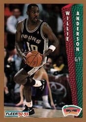 1992-93 Fleer Base Set Willie Anderson #201 card