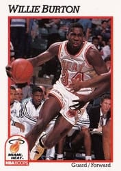 1991-92 Hoops Base Set Willie Burton #107 card