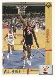 1991-92 Upper Deck Base Set Willie Burton #168 card