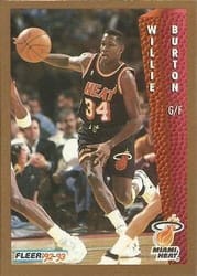 1992-93 Fleer Base Set Willie Burton #115 card
