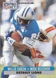 1991 Pro Set Base Set Willie Green #823 card