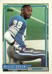 1992 Topps Base Set Willie Green #558 card