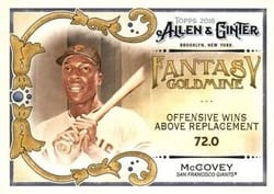 2018 Topps Allen & Ginter Fantasy Goldmine Willie McCovey #FG-39 card