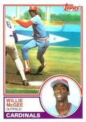 1983 Topps Base Set Willie McGee #49 card