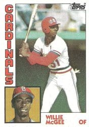 1984 Topps Base Set Willie McGee #310 card