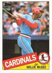 1985 Topps Base Set Willie McGee #757 card