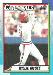 1990 Topps Base Set Willie McGee #285 card