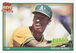 1991 Topps Base Set Willie McGee #380 card