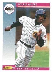 1992 Score Base Set Willie McGee #112 card