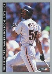 1993 Fleer Base Set Willie McGee #159 card