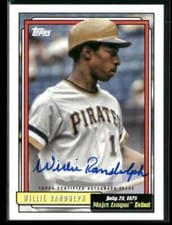 2022 Topps Archives 1992 Topps Debut Autographs Willie Randolph #72DB-WR card
