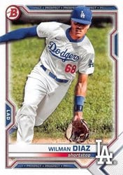 2021 Bowman Draft Base Set Wilman Diaz #BD-184 card