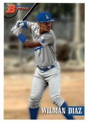 2021 Bowman Heritage Base Set Wilman Diaz #165 card