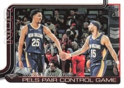 2025-26 Topps Base Set Won't Bow Down: Pels Pair Control Game #299 card