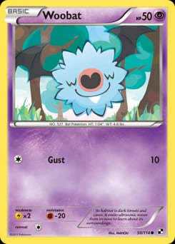 Black & White Woobat #50 card
