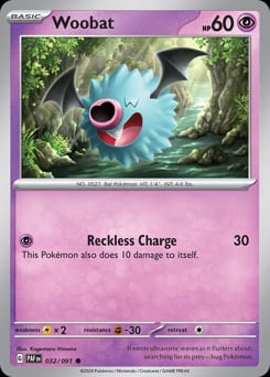 Paldean Fates Woobat #32 card