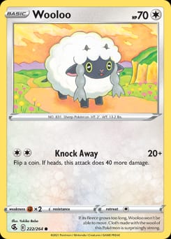 Fusion Strike Wooloo #222 card