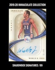 2019 Panini Immaculate Collection Shadowbox Signatures World B. Free #20 card