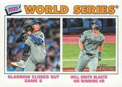 2026 Topps Heritage Base Set World Series Highlights - Glasnow / Smith #312 card