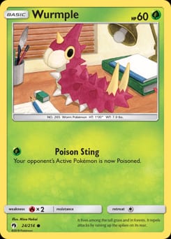 2018 Lost Thunder Wurmple #24 card