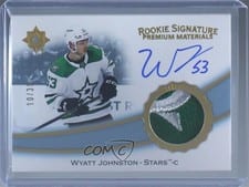 2022-23 Upper Deck Ultimate Collection Rookie Signature Premium Materials Wyatt Johnston #RSP-WJ card