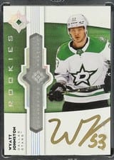 2022-23 Upper Deck Ultimate Collection Ultimate Emblems Autograph Wyatt Johnston #UE-WJ card