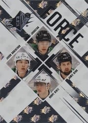 2024-25 SPx Force Wyatt Johnston/Jason Robertson/Jamie Benn/Roope Hintz #SF-JRBH card